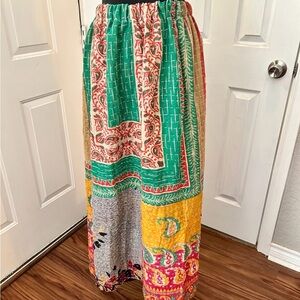 Handmade Kantha Patchwork Maxi Skirt